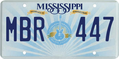 MS license plate MBR447
