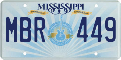 MS license plate MBR449