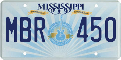 MS license plate MBR450