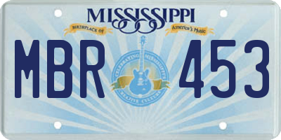 MS license plate MBR453