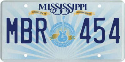 MS license plate MBR454