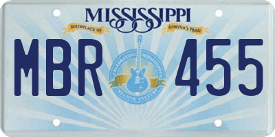 MS license plate MBR455