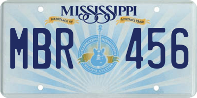 MS license plate MBR456