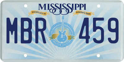 MS license plate MBR459