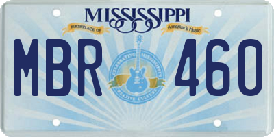 MS license plate MBR460