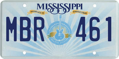 MS license plate MBR461