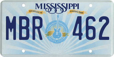 MS license plate MBR462