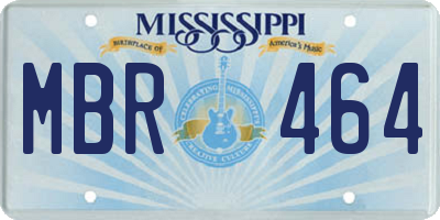 MS license plate MBR464