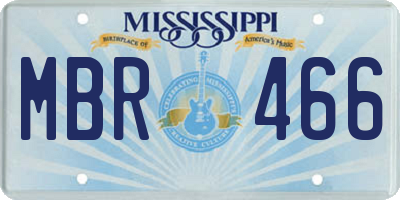 MS license plate MBR466