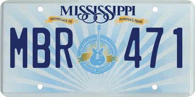 MS license plate MBR471