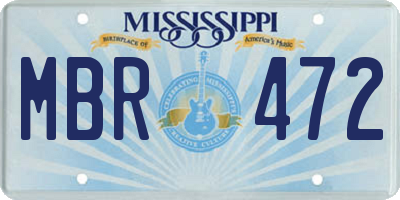 MS license plate MBR472