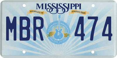 MS license plate MBR474