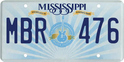 MS license plate MBR476