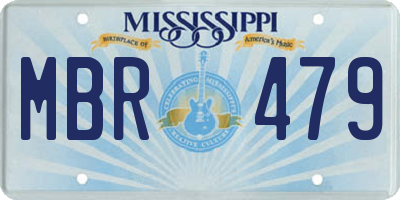 MS license plate MBR479