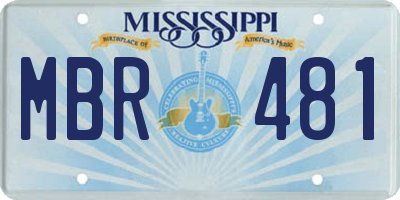 MS license plate MBR481