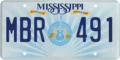 MS license plate MBR491