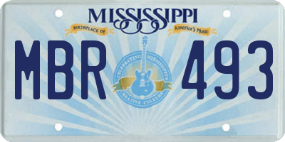 MS license plate MBR493