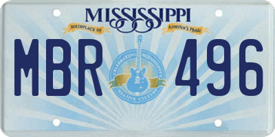 MS license plate MBR496