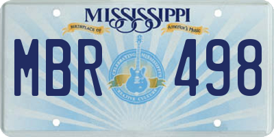 MS license plate MBR498