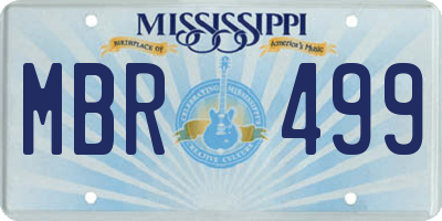 MS license plate MBR499
