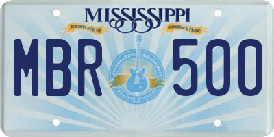 MS license plate MBR500