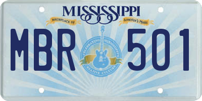 MS license plate MBR501