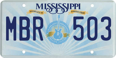 MS license plate MBR503