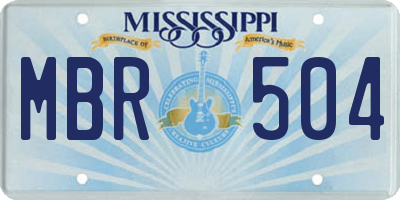 MS license plate MBR504