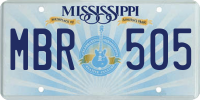MS license plate MBR505