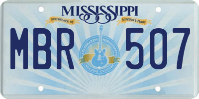 MS license plate MBR507