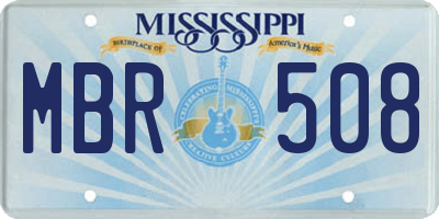 MS license plate MBR508