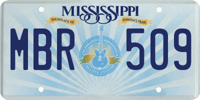 MS license plate MBR509