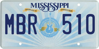 MS license plate MBR510