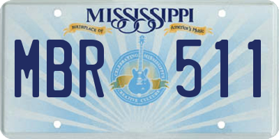 MS license plate MBR511