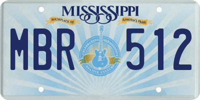 MS license plate MBR512