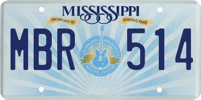MS license plate MBR514
