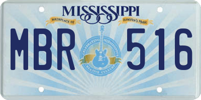 MS license plate MBR516