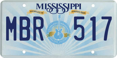 MS license plate MBR517