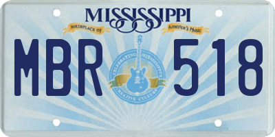 MS license plate MBR518