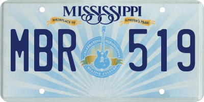 MS license plate MBR519
