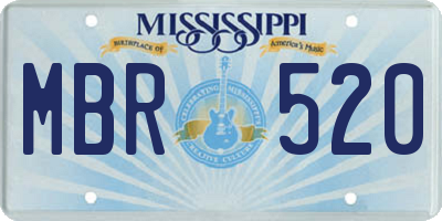 MS license plate MBR520