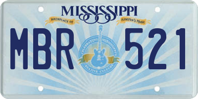 MS license plate MBR521