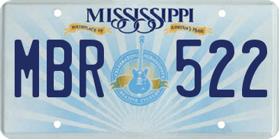 MS license plate MBR522