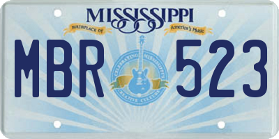 MS license plate MBR523