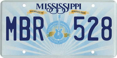 MS license plate MBR528