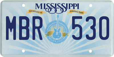 MS license plate MBR530