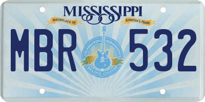 MS license plate MBR532
