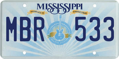 MS license plate MBR533