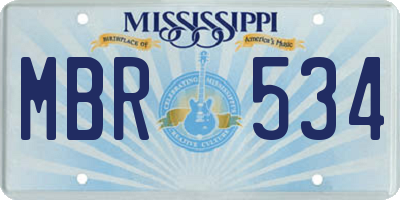 MS license plate MBR534