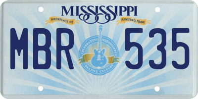 MS license plate MBR535